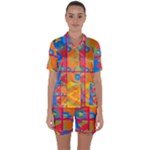 Colorful shapes in tiles                                      Satin Short Sleeve Pyjamas Set
