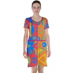 Colorful shapes in tiles                                                   Short Sleeve Nightdress