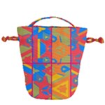 Colorful shapes in tiles                                              Drawstring Bucket Bag