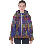 Colorful waves                                                    Women s Hooded Puffer Jacket