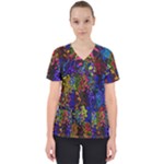 Colorful waves                                                      Women s V-Neck Scrub Top