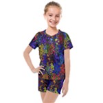 Colorful waves                                                     Kids  Mesh Tee and Shorts Set