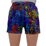 Colorful waves                                                    Women s Satin Sleepwear Sleeve Shorts