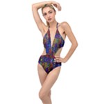 Colorful waves                                                     Plunging Cut Out Swimsuit
