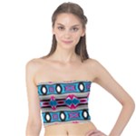Blue pink shapes rows.jpg                                                  Women s Tube Top
