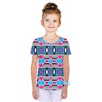 Blue pink shapes rows.jpg                                                        Kids  One Piece Tee