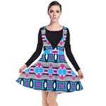 Blue pink shapes rows.jpg                                                     Plunge Pinafore Dress
