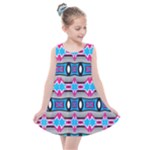 Blue pink shapes rows.jpg                                                    Kids  Summer Dress
