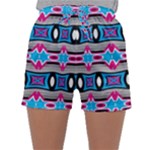Blue pink shapes rows.jpg                                                      Women s Satin Sleepwear Sleeve Shorts