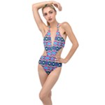 Blue pink shapes rows.jpg                                                       Plunging Cut Out Swimsuit