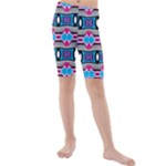 Blue pink shapes rows.jpg                                                Kids  Mid Length Swim Shorts
