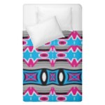Blue pink shapes rows.jpg                                                        Duvet Cover (Single Size)