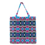 Blue pink shapes rows.jpg                                                       Grocery Tote Bag