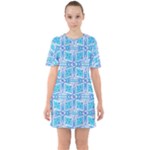 Geometric Doodle 1 Sixties Short Sleeve Mini Dress