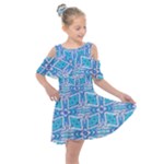 Geometric Doodle 1 Kids  Shoulder Cutout Chiffon Dress
