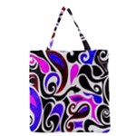 Retro Swirl Abstract Grocery Tote Bag