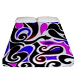 Retro Swirl Abstract Fitted Sheet (Queen Size)