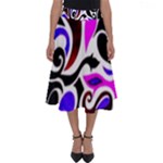Retro Swirl Abstract Perfect Length Midi Skirt