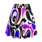 Retro Swirl Abstract High Waist Skirt