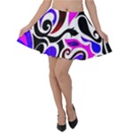 Retro Swirl Abstract Velvet Skater Skirt