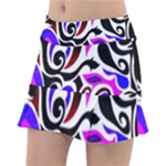Retro Swirl Abstract Tennis Skirt