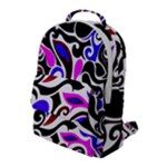 Retro Swirl Abstract Flap Pocket Backpack (Large)