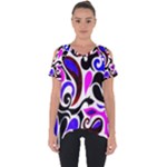Retro Swirl Abstract Cut Out Side Drop Tee