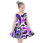 Retro Swirl Abstract Kids  Summer Dress