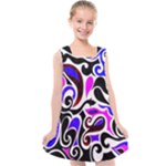 Retro Swirl Abstract Kids  Cross Back Dress