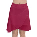 crimson Chiffon Wrap Front Skirt