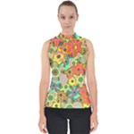 Colorful shapes          Mock Neck Shell Top