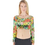 Colorful shapes          Long Sleeve Crop Top