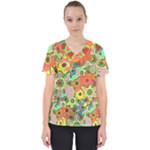 Colorful shapes           Women s V-Neck Scrub Top