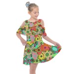 Colorful shapes       Kids  Shoulder Cutout Chiffon Dress