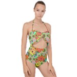 Colorful shapes         Scallop Top Cut Out Swimsuit