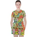 Colorful shapes          Women s Mesh Tee and Shorts Set