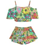 Colorful shapes       Kids  Off Shoulder Skirt Bikini