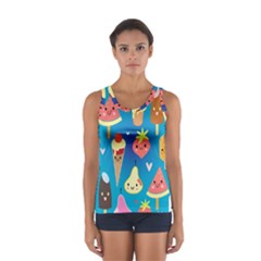 Cute food characters clipart             Women s Sport Tank Top from ZippyPress