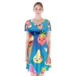Cute food characters clipart                 Short Sleeve V-neck Flare Dress