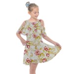 Vintage roses             Kids  Shoulder Cutout Chiffon Dress