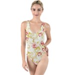 Vintage roses              High Leg Strappy Swimsuit