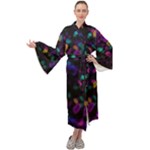 Neon brushes                   Maxi Tie Front Velour Kimono