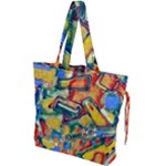 Colorful painted shapes                    Drawstring Tote Bag