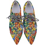 Colorful painted shapes                   Women s Pointed Oxford Shoes