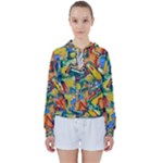 Colorful painted shapes                     Women s Tie Up Sweat