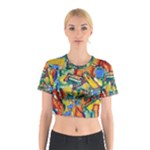 Colorful painted shapes                      Cotton Crop Top