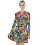 Colorful painted shapes                         Long Sleeve Panel Dress