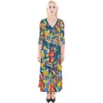 Colorful painted shapes                      Quarter Sleeve Wrap Maxi Dress