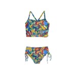 Colorful painted shapes                      Girls  Tankini Swimsuit