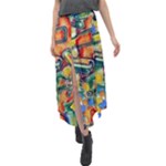 Colorful painted shapes                          Velour Split Maxi Skirt